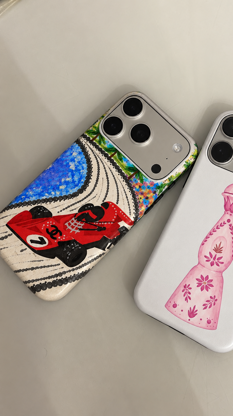 Chanel Race Track Phone Case Red