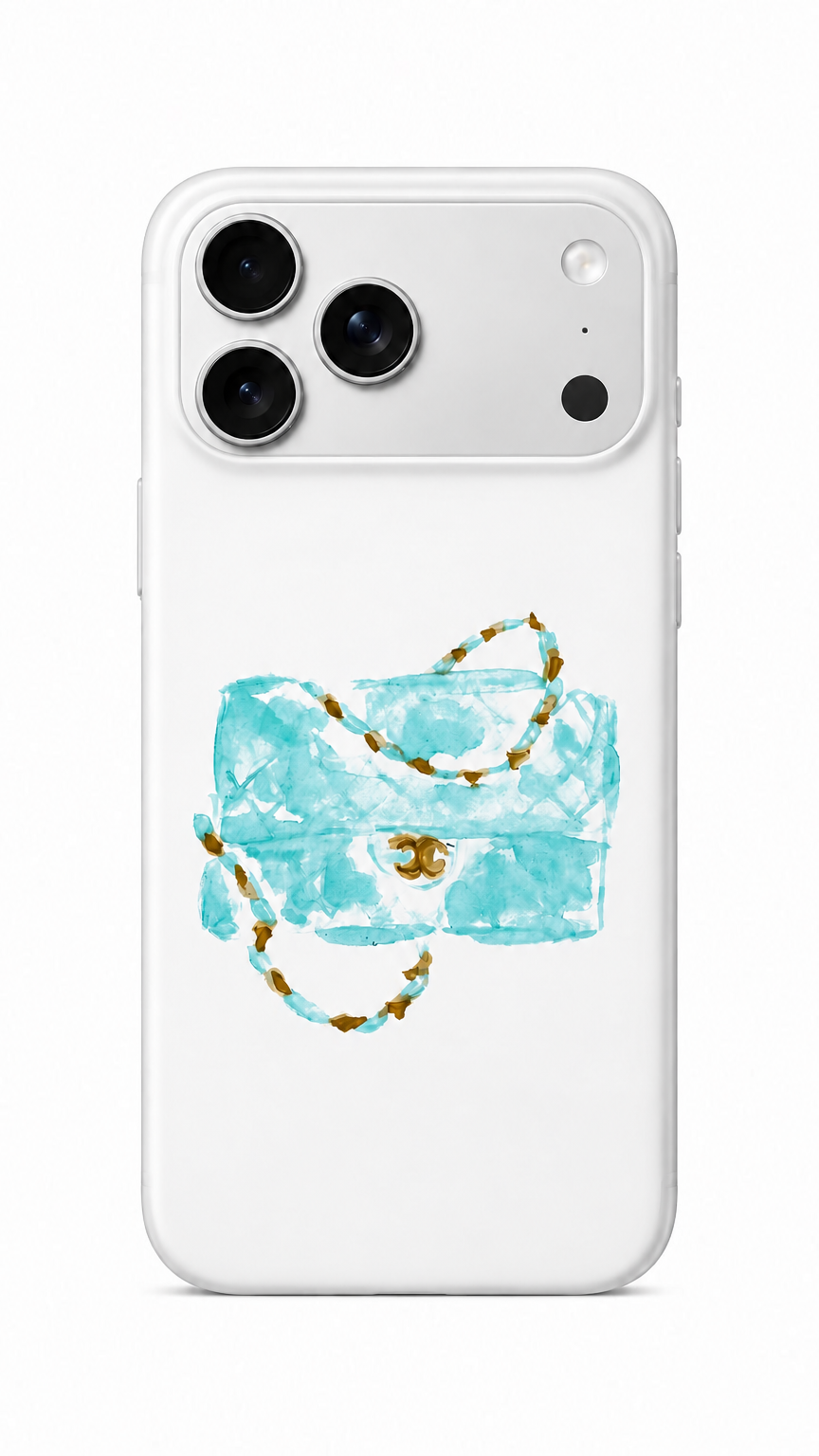 Teal Chanel Phone Case